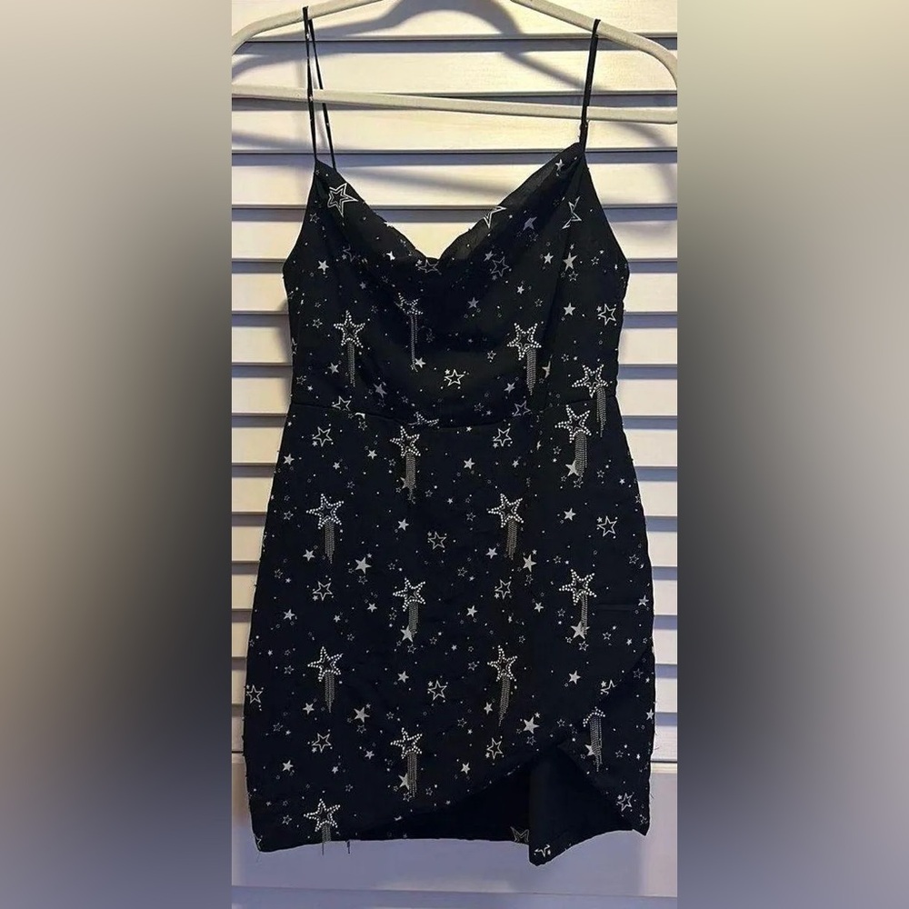 NBD Mariana Mini Dress in Black Stardust